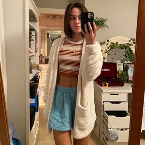 White cardigan
